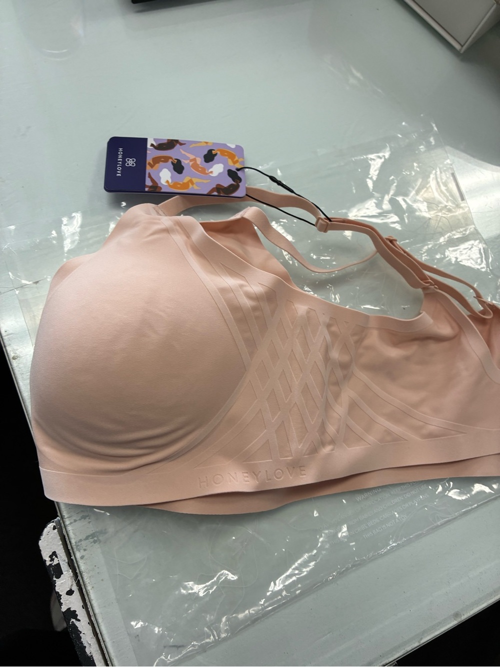 Honeylove Silhouette Wireless Bra Woman's Sz L  38 B/C Blush Shaping Comfort - Picture 11 of 15